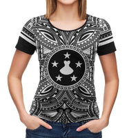 Austral Islands T Shirt Austral Islands Coat of Arms Polynesian White Black - Polynesian Pride