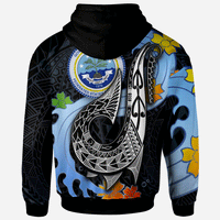 Federated States of Micronesia Custom Hoodie Fish Hooks and Wave - Polynesian Pride