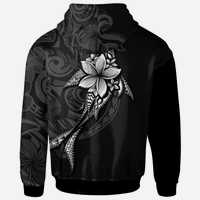Northern Mariana Islands Hoodie Fish With Plumeria Flowers Style - Polynesian Pride