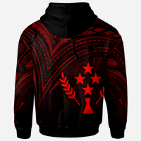 Kosrae State Zip Hoodie Red Color Cross Style - Polynesian Pride