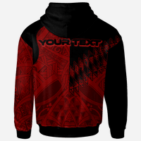 American Samoa Custom Hoodie Red Color Symmetry Style - Polynesian Pride