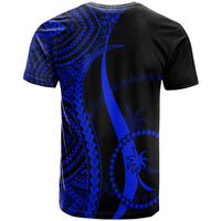 Yap Custom T Shirt Blue Micronesian Tentacle Tribal Pattern - Polynesian Pride