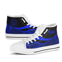 Palau High Top Shoes Blue - Polynesian Tentacle Tribal Pattern Crest - Polynesian Pride