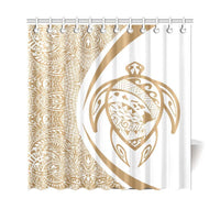 Hawaii Turtle Map Polynesian Shower Curtain - Circle Style - Polynesian Pride
