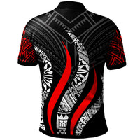 Papua New Guinea Polo Shirt Papua New Guinea Strong Fire Pattern Red - Polynesian Pride