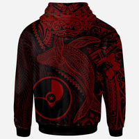 Yap Hoodie Humpback Whale & Coat of Arms Red - Polynesian Pride