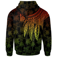Wallis and Futuna Custom Zip up Hoodie Polynesian Wings Reggae - Polynesian Pride