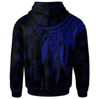 Niue Custom Hoodie Polynesian Wings (Blue) - Polynesian Pride