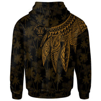 Niue Custom Hoodie Polynesian Wings (Golden) - Polynesian Pride