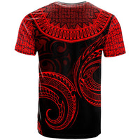 Tonga Custom T Shirt Unique Serrated Texture Red - Polynesian Pride