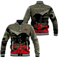 New Zealand ANZAC 2022 Baseball Jacket Maori Camouflage LT14 Unisex Blue - Polynesian Pride