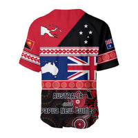 Papua New Guinea and Australia T Shirt Baseball Jersey PNG and AUS LT13 - Polynesian Pride