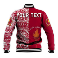 (Custom Personalised) Beulah Tonga College Baseball Jacket Tongan Ngatu Pattern LT14 - Polynesian Pride