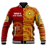 (Custom Personalised) Tonga Vavau High School Baseball Jacket Tongan Ngatu Pattern LT14 - Polynesian Pride