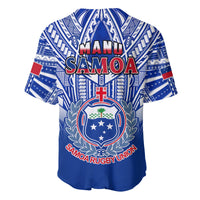 Samoa Rugby Baseball Jersey Manu Samoa 7s Ginger Blue Polynesian LT14 - Polynesian Pride