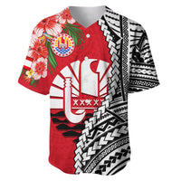 Tahiti Islands Baseball Jersey Polynesian Shark Mix Tropical Flowers LT14 - Polynesian Pride