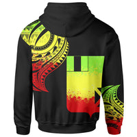 Wallisnd Futuna Hoodie Wallisnd Futuna Tatau Reggae Patterns With Coat ofrms - Polynesian Pride