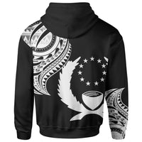 Pohnpei State Custom Hoodie Pohnpei State Tatau White Patterns - Polynesian Pride