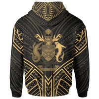Solomon Islands Hoodie Solomon Islands Seal Gold Tribal Patterns - Polynesian Pride