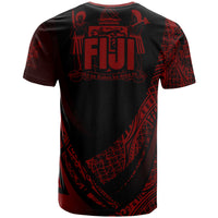 Fiji T Shirt Red Polynesian Patterns Sport Style - Polynesian Pride