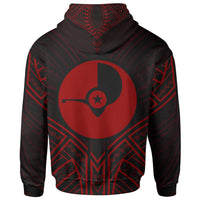 Yap State Hoodie Yap State Seal Red Tribal Patterns - Polynesian Pride