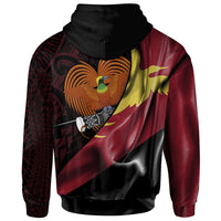 Papua New Guinea Zip Hoodie Bulolo PNG Flag of Silk Style - Polynesian Pride