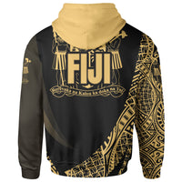 Fiji Hoodie Gold Polynesian Patterns Sport Style - Polynesian Pride