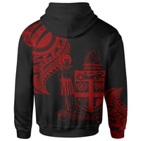 Fiji Zip Hoodie Fiji Tatau Red Patterns - Polynesian Pride