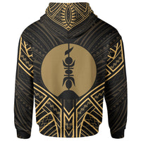 New Caledonia Hoodie New Caledonia Seal Gold Tribal Patterns - Polynesian Pride