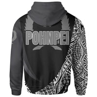 Pohnpei State Hoodie White Polynesian Patterns Sport Style - Polynesian Pride