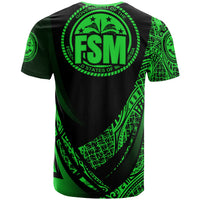 Federated States of Micronesia T Shirt Green Polynesian Patterns Sport Style - Polynesian Pride