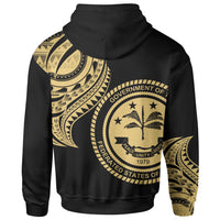 Federated States of Micronesia Hoodie Federated States of Micronesia Tatau Gold Patterns With Coat ofrms - Polynesian Pride