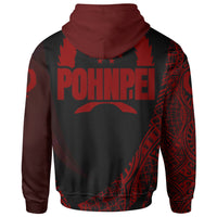 Pohnpei State Hoodie Red Polynesian Patterns Sport Style - Polynesian Pride