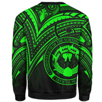 Northern Mariana Islands Sweatshirt - Cross Style Green Color - Polynesian Pride