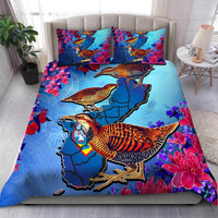 Guam Bedding Set - Koko Bird With Map Blue - Polynesian Pride