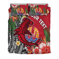 (Custom Personalised) Tahiti Islands Bedding Set Polynesian Shark Mix Tropical Flowers LT14 - Polynesian Pride
