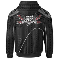 Fiji Zip Hoodie Fiji Flowers With Seal - Polynesian Pride
