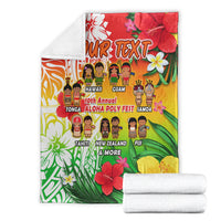 (Custom Personalised) Aloha Poly Fest Premium Blanket Polynesian Pattern With Tropical Flowers LT14 - Polynesian Pride