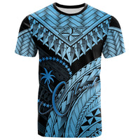 Chuuk T Shirt Blue Polynesian Necklace and Lauhala Unisex Blue - Polynesian Pride
