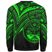 Marshall Islands Sweatshirt - Cross Style Green Color - Polynesian Pride