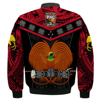 Papua New Guinea Rugby Bomber Jacket PNG Kumuls Bird Of Paradise Black LT14 - Polynesian Pride