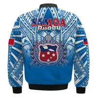 Samoa Rugby Bomber Jacket Toa Samoa Polynesian Pacific Blue Version LT14 - Polynesian Pride