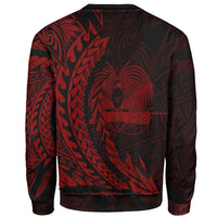 Papua New Guinea Custom Personalised Sweatshirt - Wings Style Red Color - Polynesian Pride