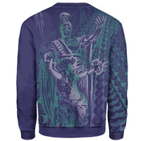 Hawaii Sweatshirt - King Of Hawaii With Hawaiian Girls Purple Version - Polynesian Pride