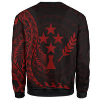 Kosrae Sweatshirt - Polynesian Pattern Style Red Color - Polynesian Pride