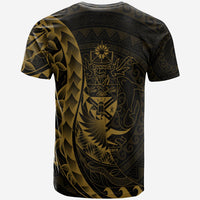 Solomon Islands T Shirt Custom Polynesian Pattern Style Gold Color - Polynesian Pride