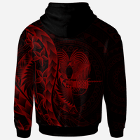 Papua New Guinea Zip Hoodie Custom Polynesian Pattern Style Red Color - Polynesian Pride