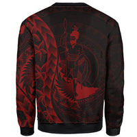 Vanuatu Sweatshirt - Polynesian Pattern Style Red Color - Polynesian Pride