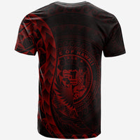 Hawaii T Shirt Custom Polynesian Pattern Style Red Color - Polynesian Pride
