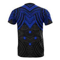 Yap Custom T Shirt Micronesian Pattern Blue Armor Style - Polynesian Pride